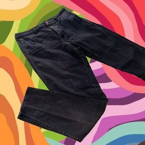 High waisted, skinny ankle, black denim jeans